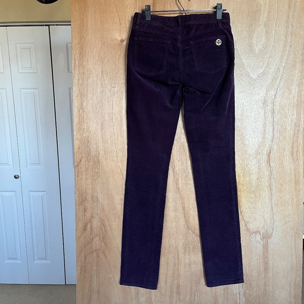 NWOT Tory Burch Super Skinny Jean Corduroy Pants Sz 26 Purple Fall/Winter Trend - Picture 3 of 7